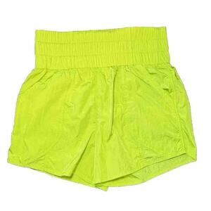 NWT New In Smocked Windbreaker Running Athletic Shorts Neon Lime Size L